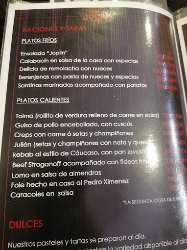 Café Joplin menu 2